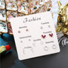 Simple Style Heart Shape Bow Knot Snowflake Alloy Plating Inlay Rhinestones Women's Ear Studs 1 Set