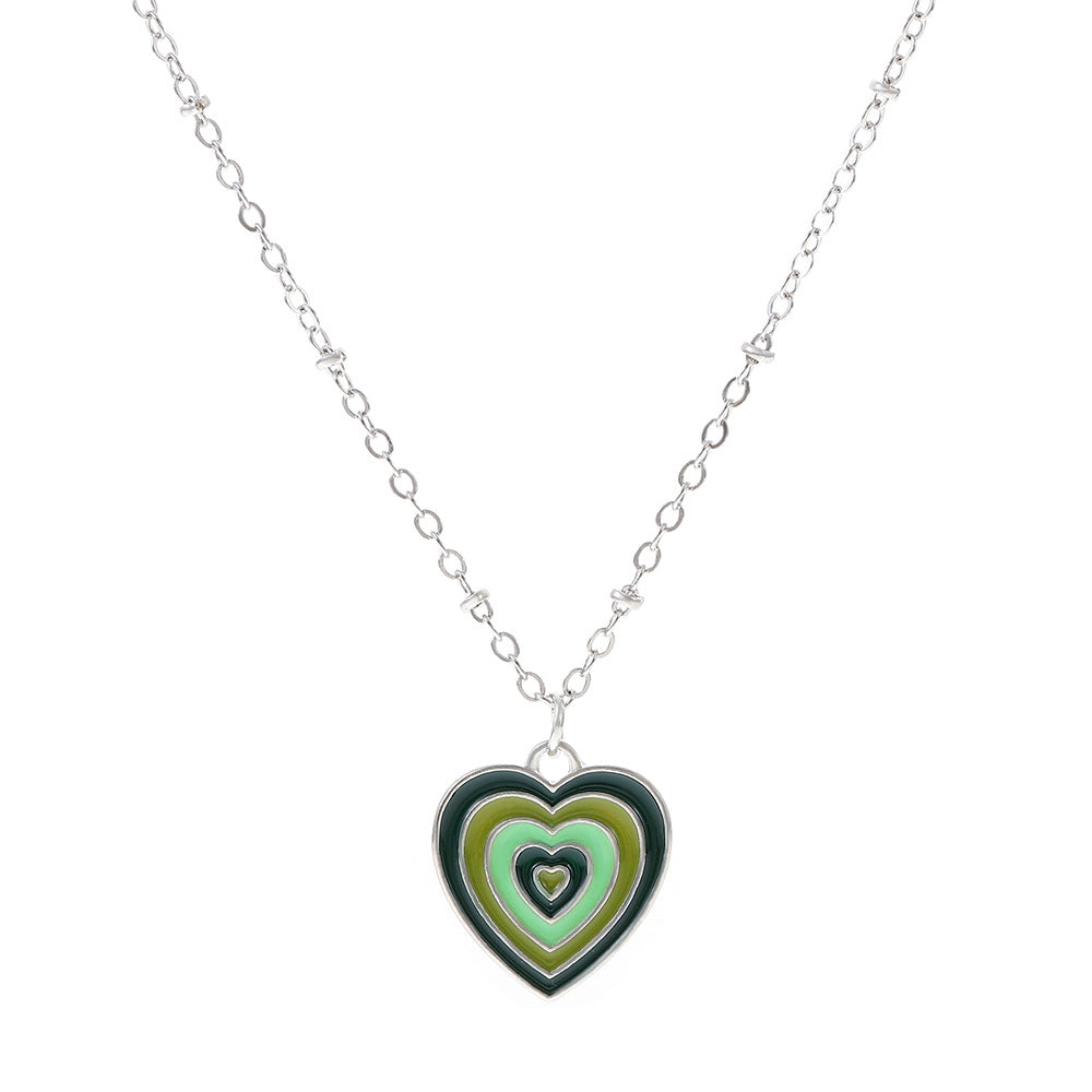 Retro Heart Shape Alloy Enamel Women's Necklace