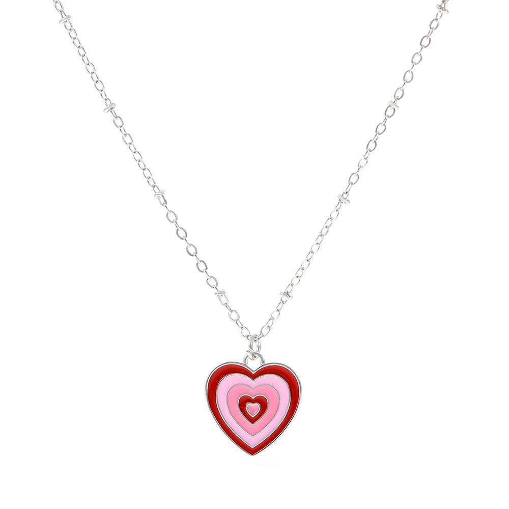 Retro Heart Shape Alloy Enamel Women's Necklace