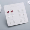 Simple Style Heart Shape Bow Knot Snowflake Alloy Plating Inlay Rhinestones Women's Ear Studs 1 Set