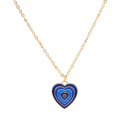 Retro Heart Shape Alloy Enamel Women's Necklace