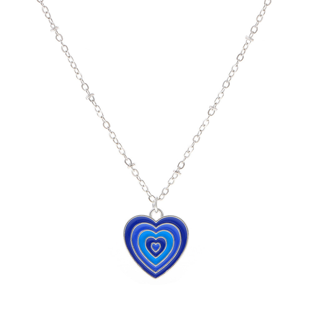 Retro Heart Shape Alloy Enamel Women's Necklace