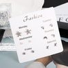 Simple Style Heart Shape Bow Knot Snowflake Alloy Plating Inlay Rhinestones Women's Ear Studs 1 Set