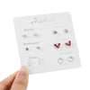 Simple Style Heart Shape Bow Knot Snowflake Alloy Plating Inlay Rhinestones Women's Ear Studs 1 Set