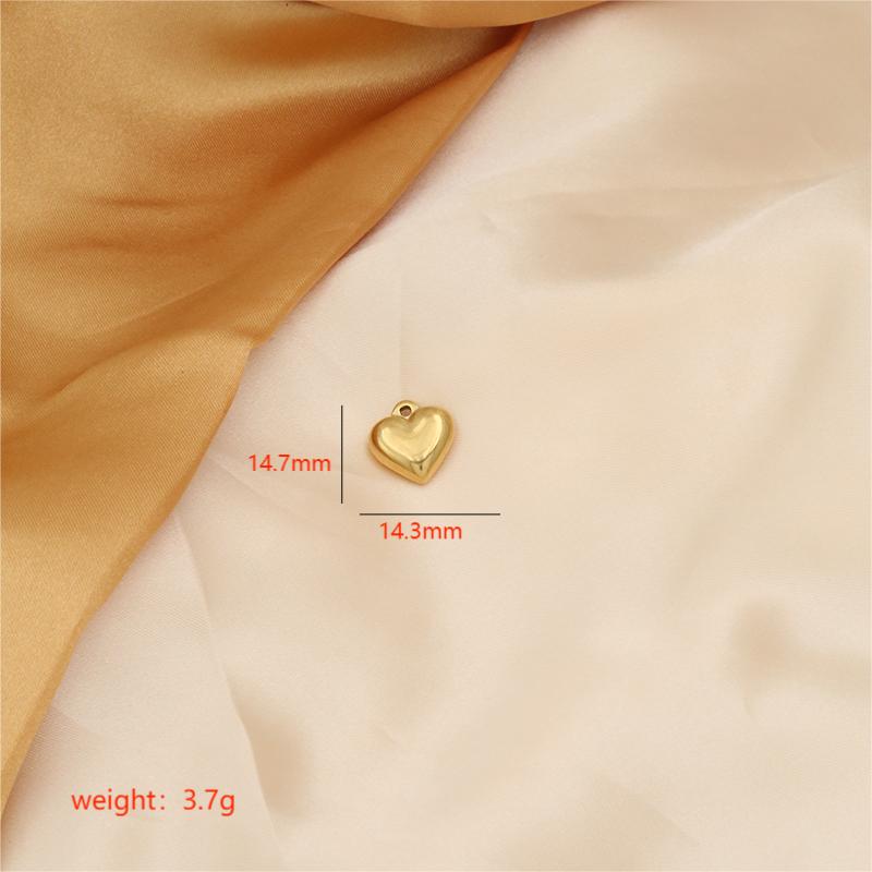 11.9*16mm 14.3*14.7mm Hole 2~2.9mm 304 Stainless Steel 18K Gold Plated Heart Shape Polished Pendant