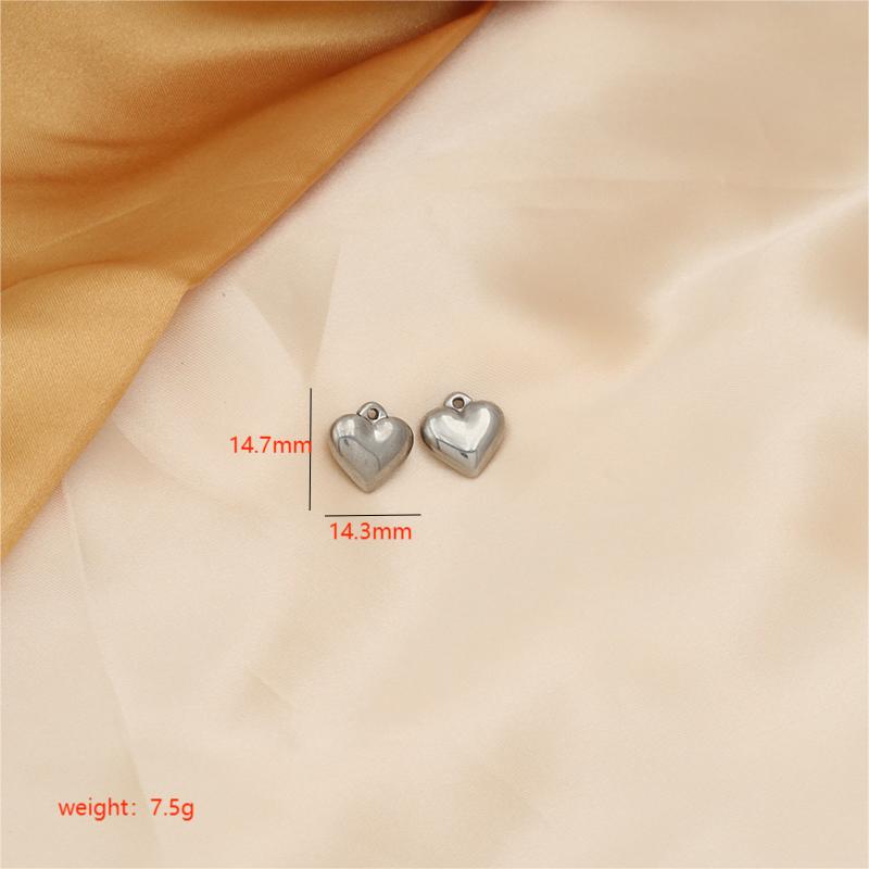 11.9*16mm 14.3*14.7mm Hole 2~2.9mm 304 Stainless Steel 18K Gold Plated Heart Shape Polished Pendant