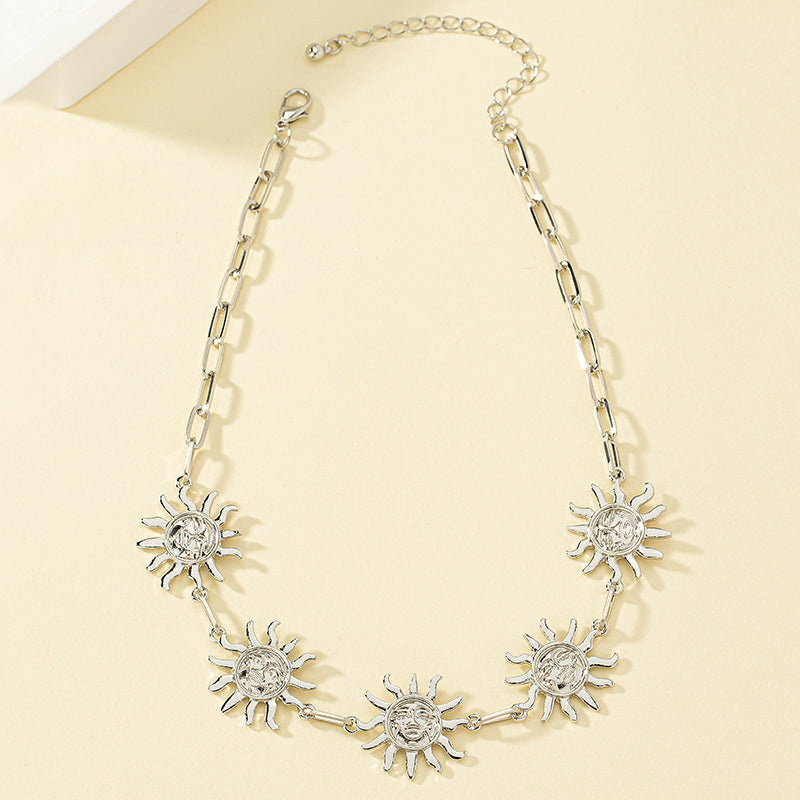 1 Piece Exaggerated Sun Smiley Face Alloy Plating Women's Necklace