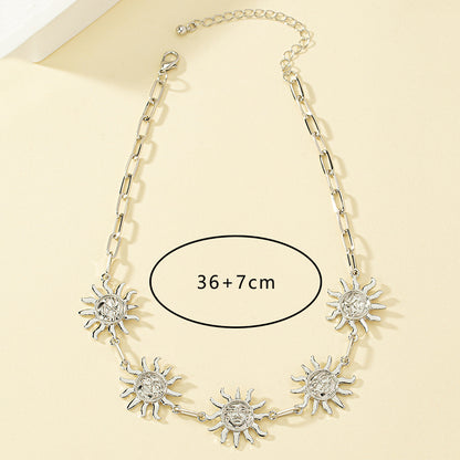 1 Piece Exaggerated Sun Smiley Face Alloy Plating Women's Necklace