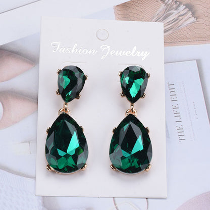 1 Pair Classic Style Water Droplets Irregular Plating Inlay Metal Artificial Gemstones Ear Studs