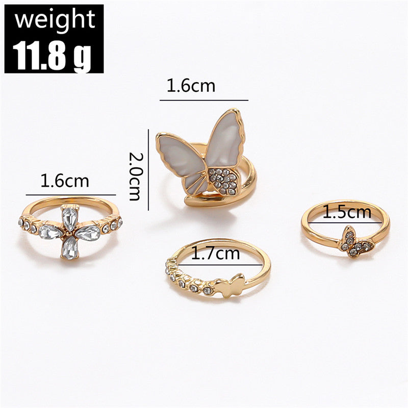 Casual Retro Punk Animal Plant Alloy Plating Inlay Carving Artificial Diamond Opal Obsidian Gold Plated Silver Plated Women's Open Ring Rings