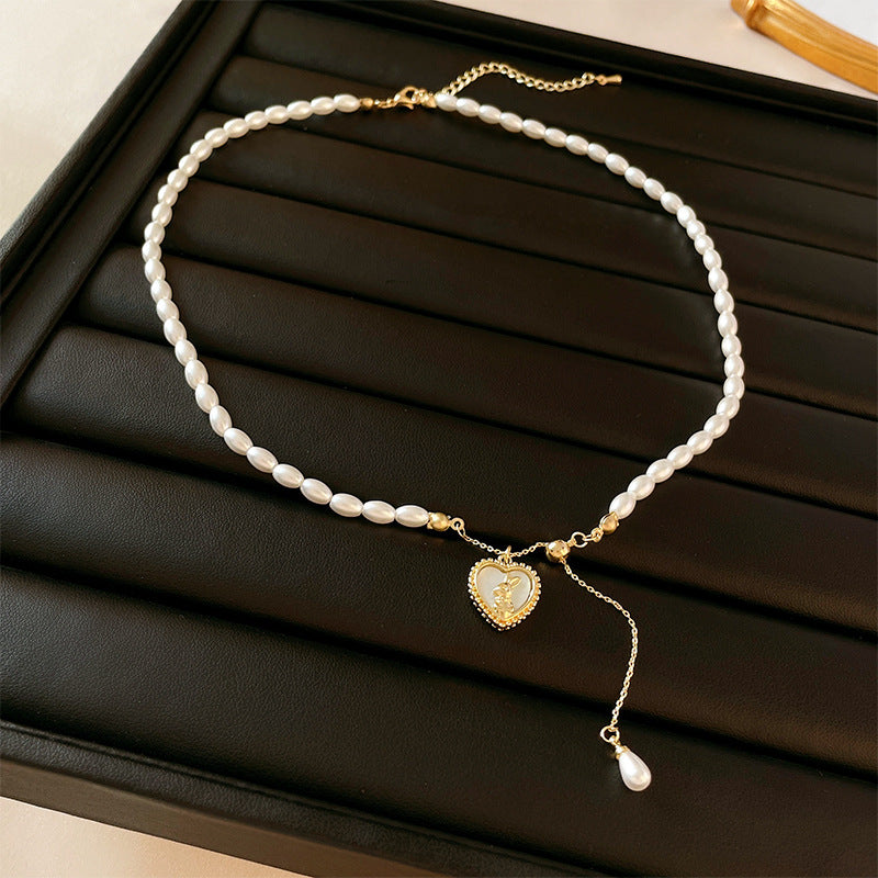 Glam Retro Heart Shape Bow Knot Imitation Pearl Beaded Plating Inlay Rhinestones Women's Layered Necklaces