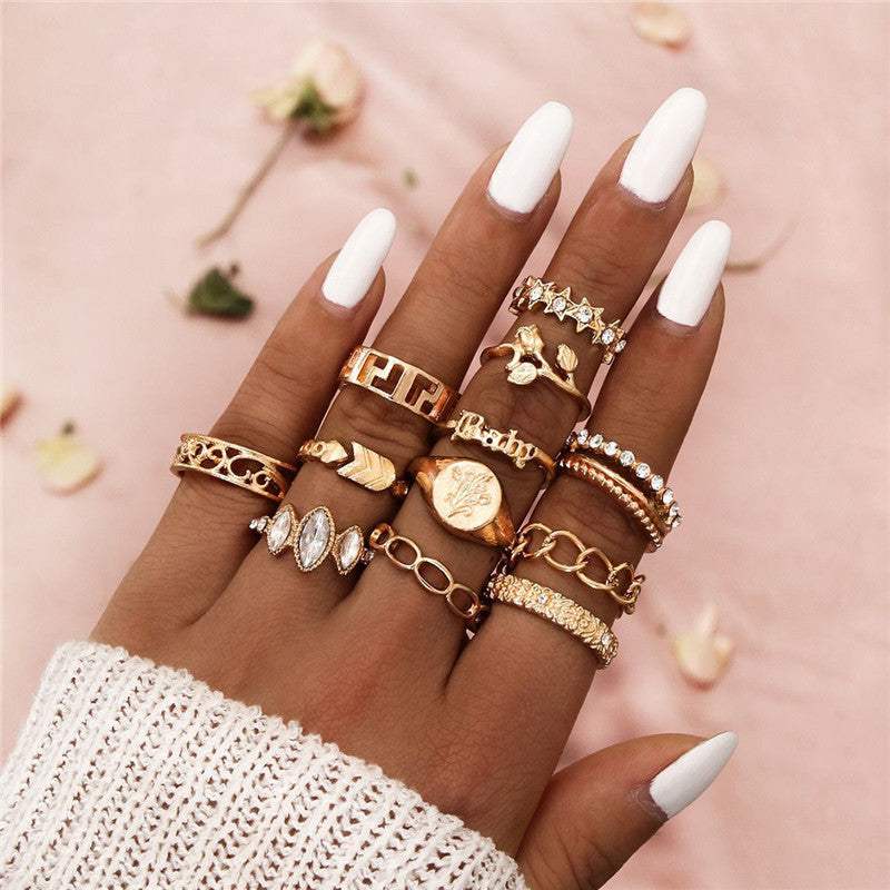 Casual Retro Punk Animal Plant Alloy Plating Inlay Carving Artificial Diamond Opal Obsidian Gold Plated Silver Plated Women's Open Ring Rings