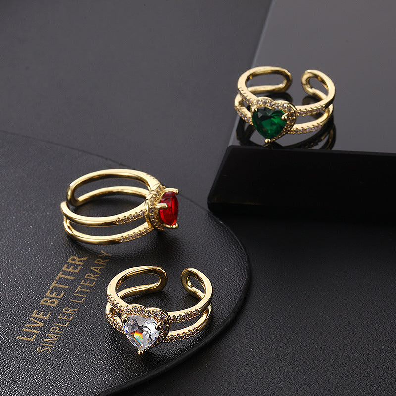 Japanese And Korean Stylish Opening Ring Personalized Ins Style Diamond Simple And Adjustable Ring Vintage Ring Niche Little Finger Ring