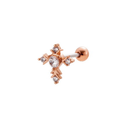 1 Piece Sweet Heart Shape Butterfly Plating Inlay Stainless Steel Zircon 18k Gold Plated Ear Studs