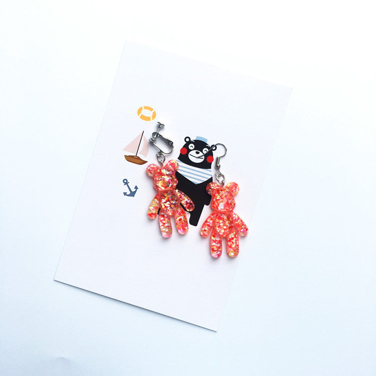 1 Pair Cartoon Style Bear Resin Women's Drop Earrings