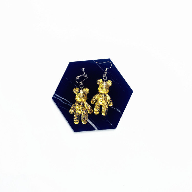 1 Pair Cartoon Style Bear Resin Women's Drop Earrings