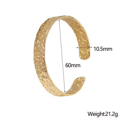 304 Stainless Steel 18K Gold Plated IG Style Modern Style Simple Style Irregular Solid Color Bangle