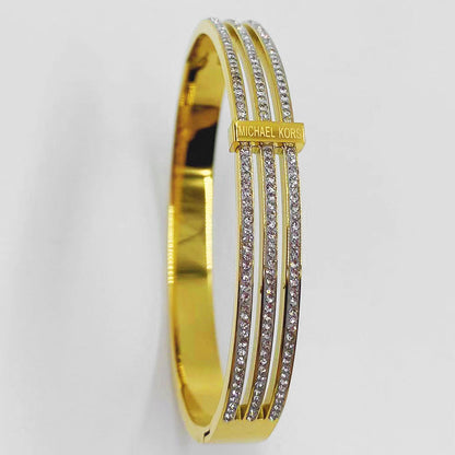 Simple Style Streetwear Geometric Titanium Steel Plating Inlay Zircon Bangle