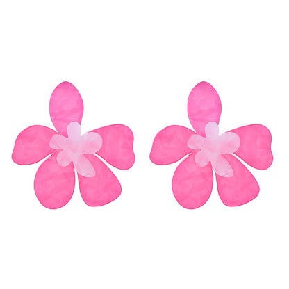 1 Pair Elegant Flower Patchwork Arylic Ear Studs