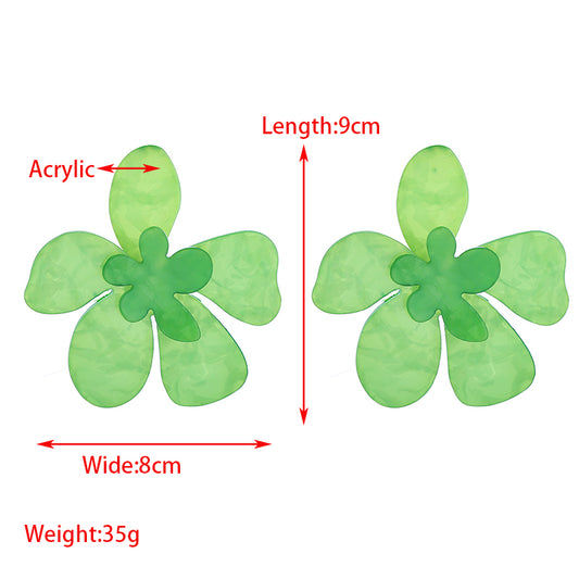 1 Pair Elegant Flower Patchwork Arylic Ear Studs