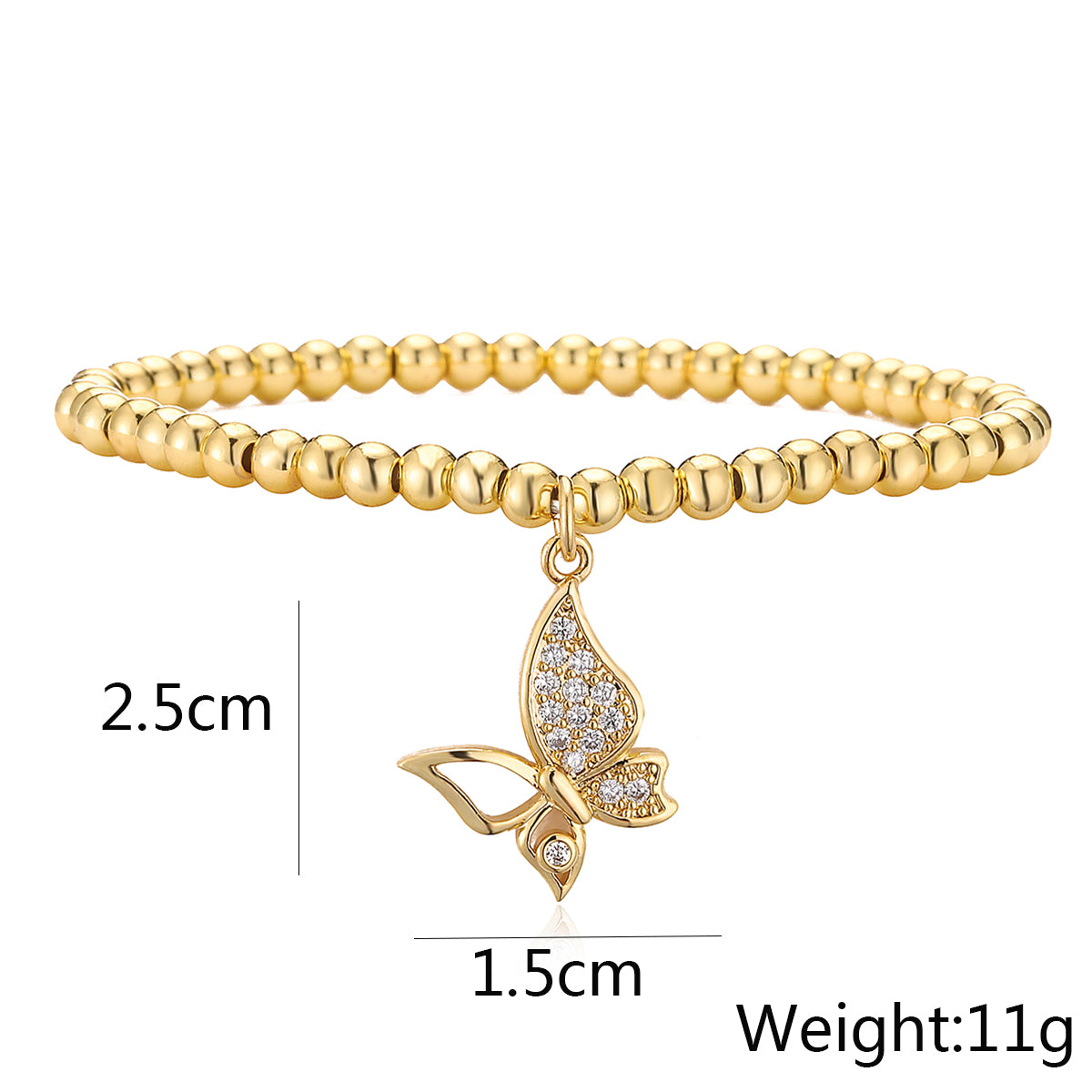 Simple Style Commute Butterfly Imitation Pearl Copper 18k Gold Plated Zircon Bracelets In Bulk