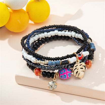 Vacation Ethnic Style Color Block Alloy Glass Beaded Women's Bracelets