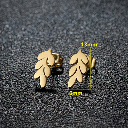 1 Pair Simple Style Classic Style Solid Color Irregular Plating 304 Stainless Steel 18K Gold Plated Ear Studs