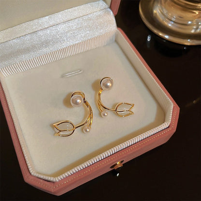 Wholesale Jewelry Classic Style Flower Alloy Gold Plated Plating Ear Studs