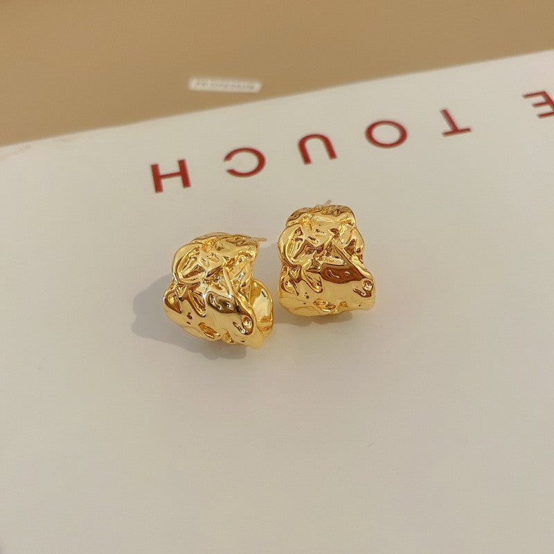 Wholesale Jewelry Classic Style Flower Alloy Gold Plated Plating Ear Studs