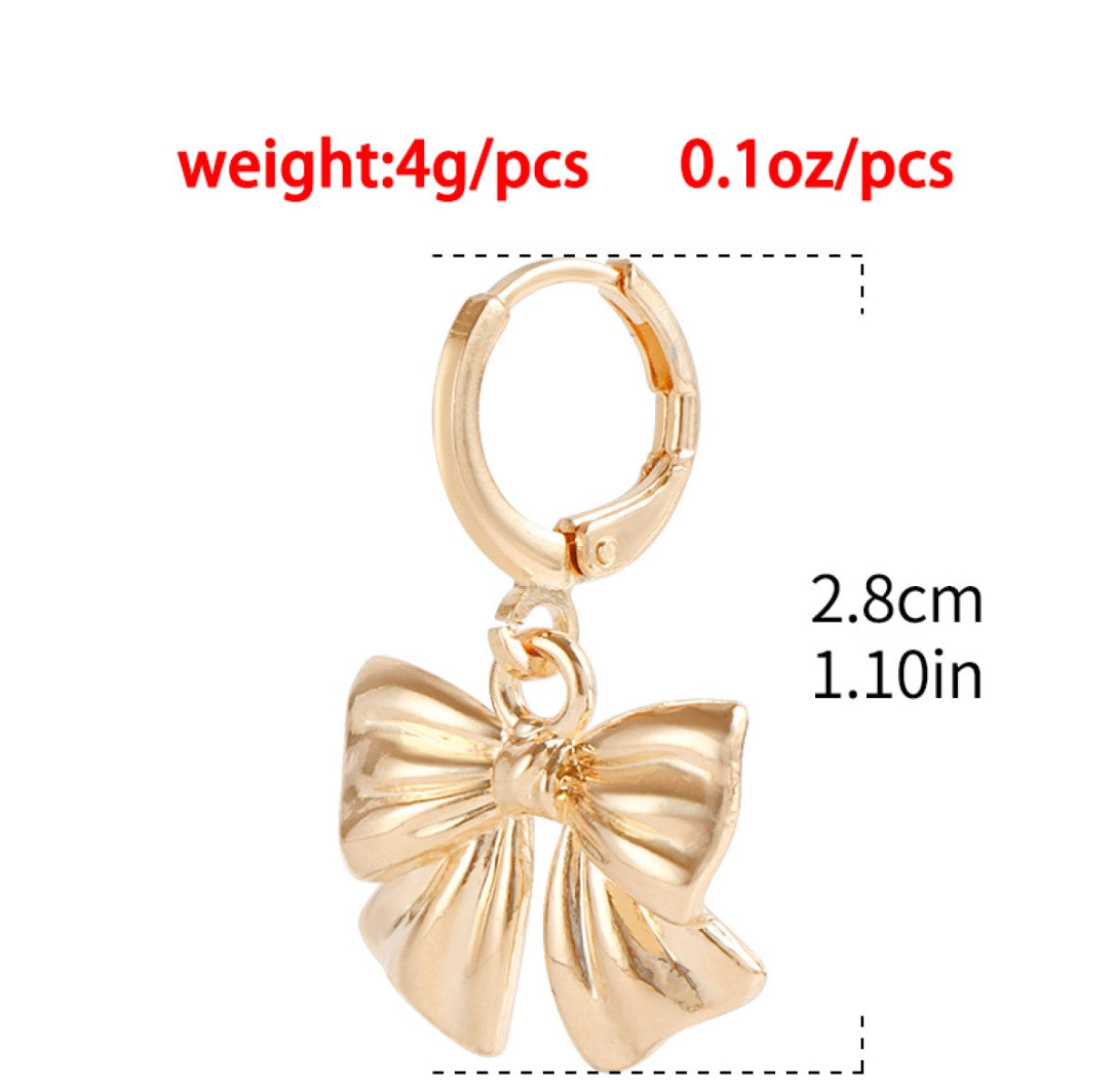 Modern Style Simple Style Bow Knot Copper Handmade Plating 18k Gold Plated Jewelry Set