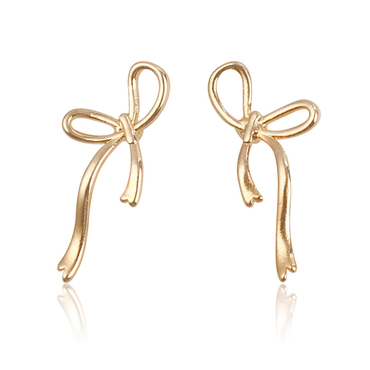 Modern Style Simple Style Bow Knot Copper Handmade Plating 18k Gold Plated Jewelry Set