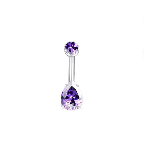 1 Piece Belly Rings Beach Tropical Solid Color Pure Titanium Inlay Zircon Belly Rings