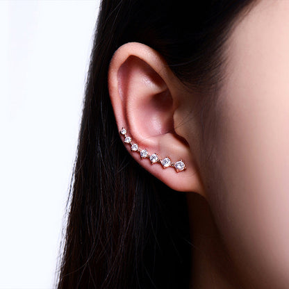 1 Pair Simple Style Classic Style Solid Color Plating Diamond Copper Zircon Ear Studs