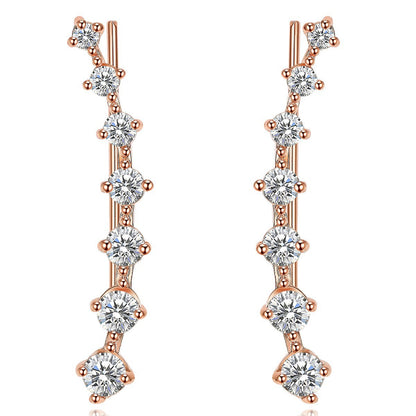 1 Pair Simple Style Classic Style Solid Color Plating Diamond Copper Zircon Ear Studs