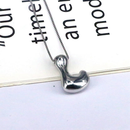Copper Silver Plated Simple Style Classic Style Plating Letter Pendant Necklace