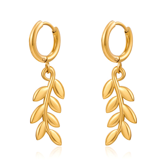 1 Pair Modern Style Simple Style Classic Style Grain Plating 316 Stainless Steel  18K Gold Plated Drop Earrings