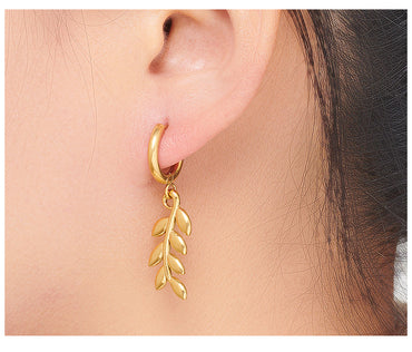 1 Pair Modern Style Simple Style Classic Style Grain Plating 316 Stainless Steel  18K Gold Plated Drop Earrings