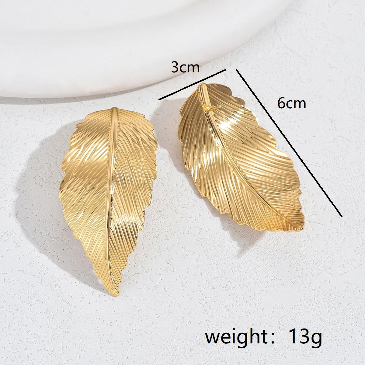 1 Pair IG Style Leaves Plating Alloy Ear Studs