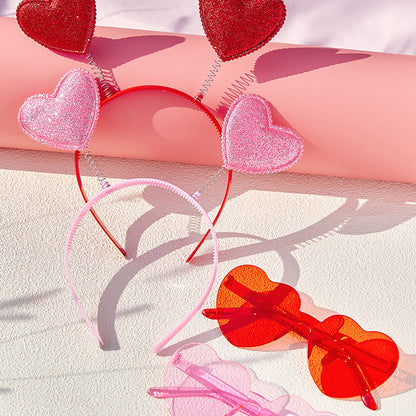 Cute Shiny Heart Shape Plastic Women's Jewelry Set