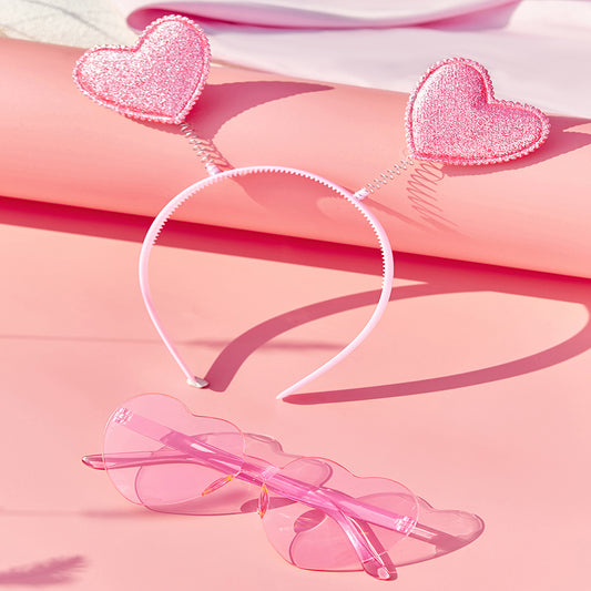 Cute Shiny Heart Shape Plastic Women's Jewelry Set