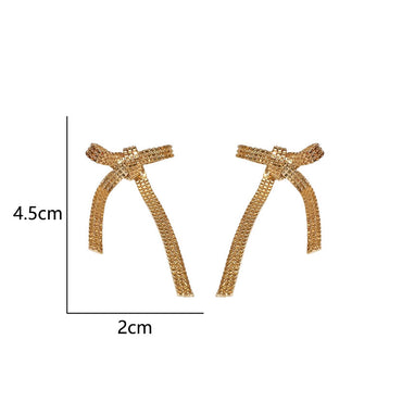 1 Pair Luxurious Simple Style Bow Knot Copper Ear Studs
