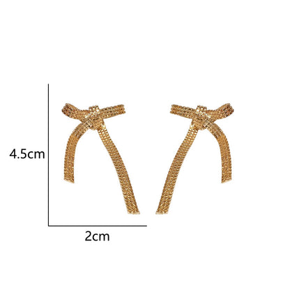 1 Pair Luxurious Simple Style Bow Knot Copper Ear Studs