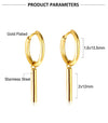 1 Pair Fashion Solid Color Stainless Steel Plating Earrings