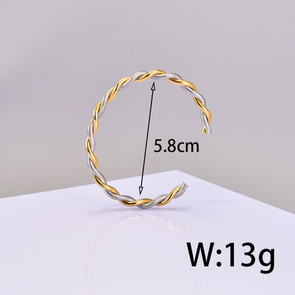 Titanium Steel Gold Plated Simple Style Plating Geometric Bangle