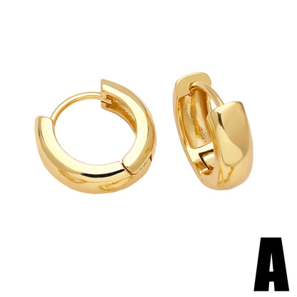 1 Pair Elegant Modern Style Simple Style Solid Color Twist Plating Copper Hoop Earrings