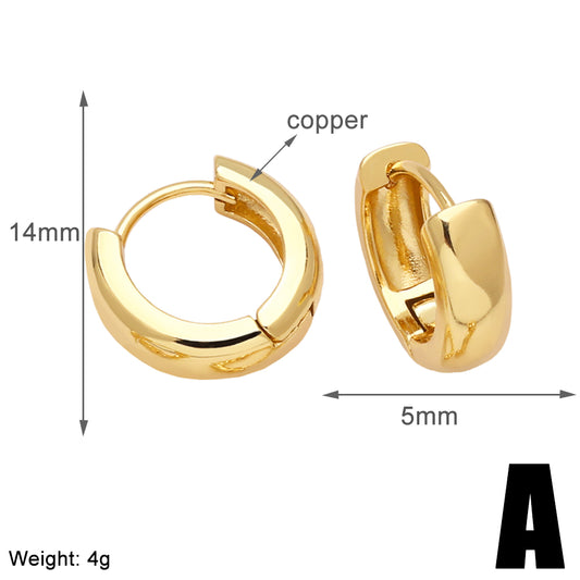 1 Pair Elegant Modern Style Simple Style Solid Color Twist Plating Copper Hoop Earrings