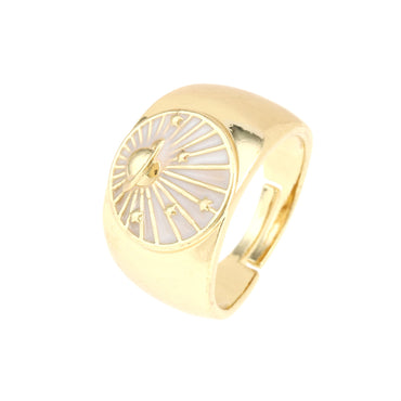 Wholesale IG Style Simple Style Commute Galaxy Copper Enamel 18K Gold Plated Open Rings