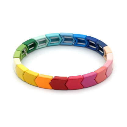 Fashion Couple Rainbow Enamel Alloy Bracelet