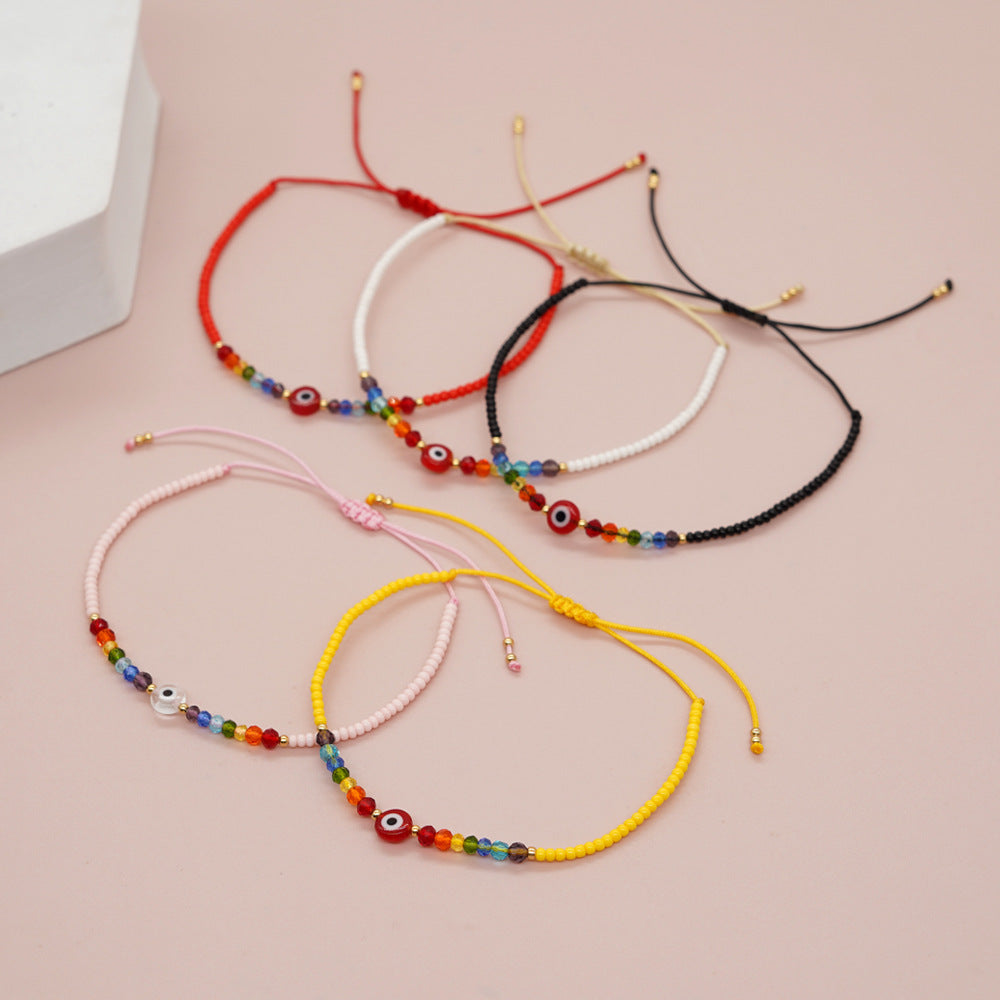 Ethnic Style Bohemian Geometric Eye Glass Beaded Women's Bracelets