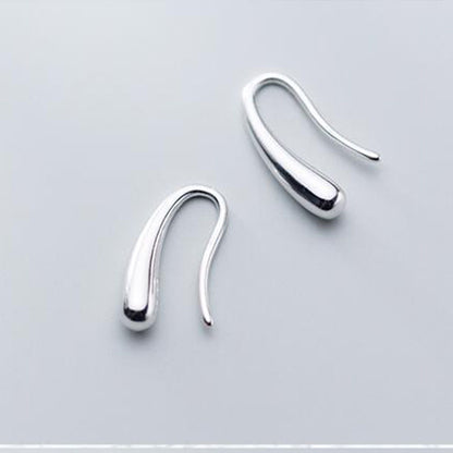 1 Pair Elegant Lady Solid Color Water Droplets Copper Ear Hook